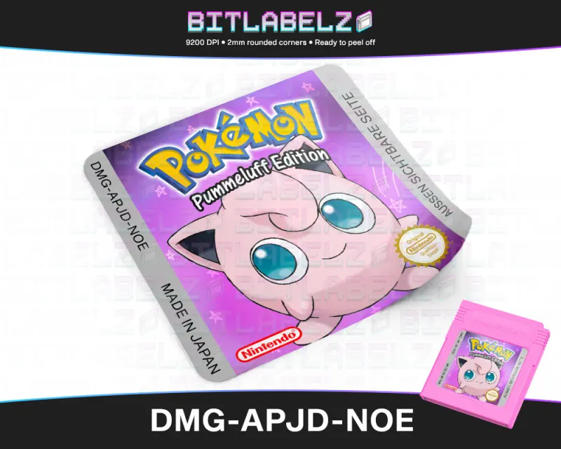 Pokemon Pinke Pummeluff Edition - Etichetta Game Boy custom [DMG-APJD-NOE]
