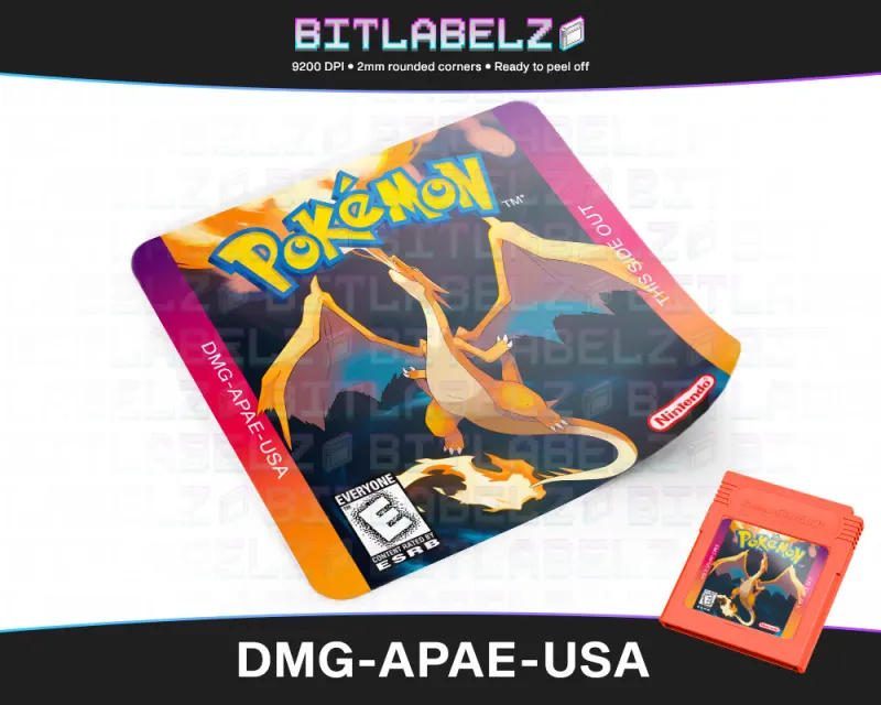 Pokemon Red Version - Étiquette Game Boy custom [DMG-APAE-USA]
