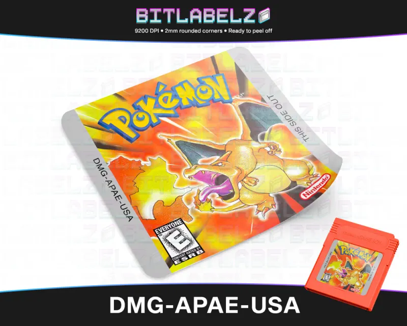 Pokemon Red Version - Etichetta Game Boy stile TCG [DMG-APAE-USA]