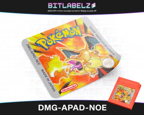 Pokemon Rote Edition - Etichetta Game Boy stile TCG [DMG-APAD-NOE]