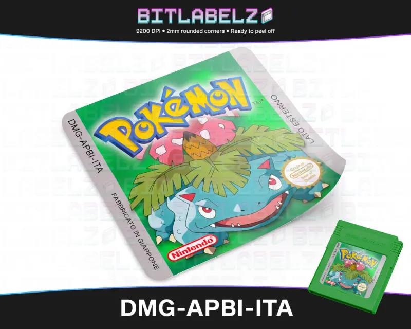 Pokemon Edizione Verde - Etiqueta Game Boy custom [DMG-APBI-ITA]