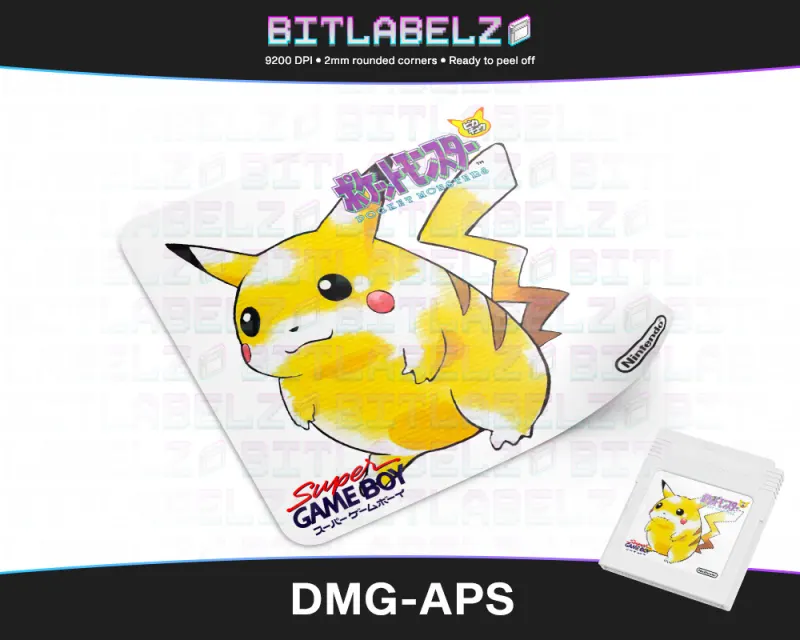 Pokemon Yellow Version - Étiquette Game Boy White Series [DMG-APS]