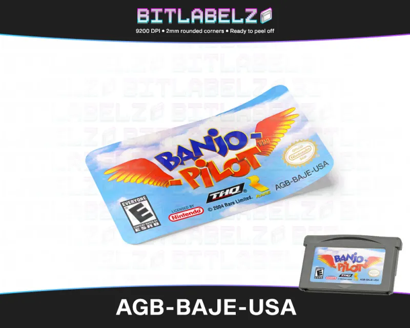 Banjo-Pilot - Etichetta Game Boy Advance [AGB-BAJE-USA]