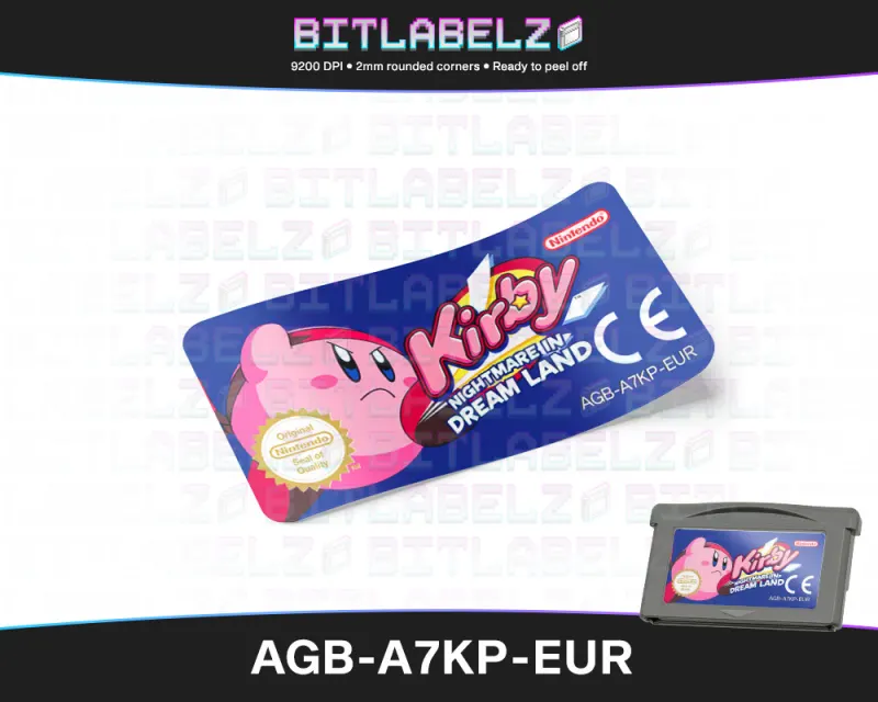 Kirby: Nightmare in Dream Land - Étiquette Game Boy Advance [AGB-A7KP-EUR]