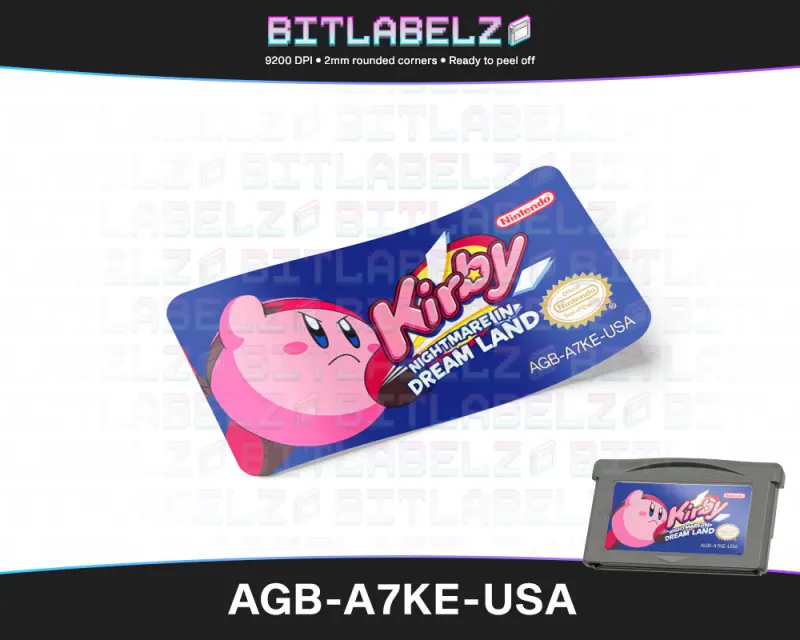 Kirby: Nightmare in Dream Land - Étiquette Game Boy Advance [AGB-A7KE-USA]
