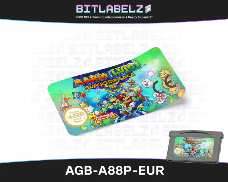 Mario & Luigi: Superstar Saga - Etichetta Game Boy Advance custom [AGB-A88P-EUR]