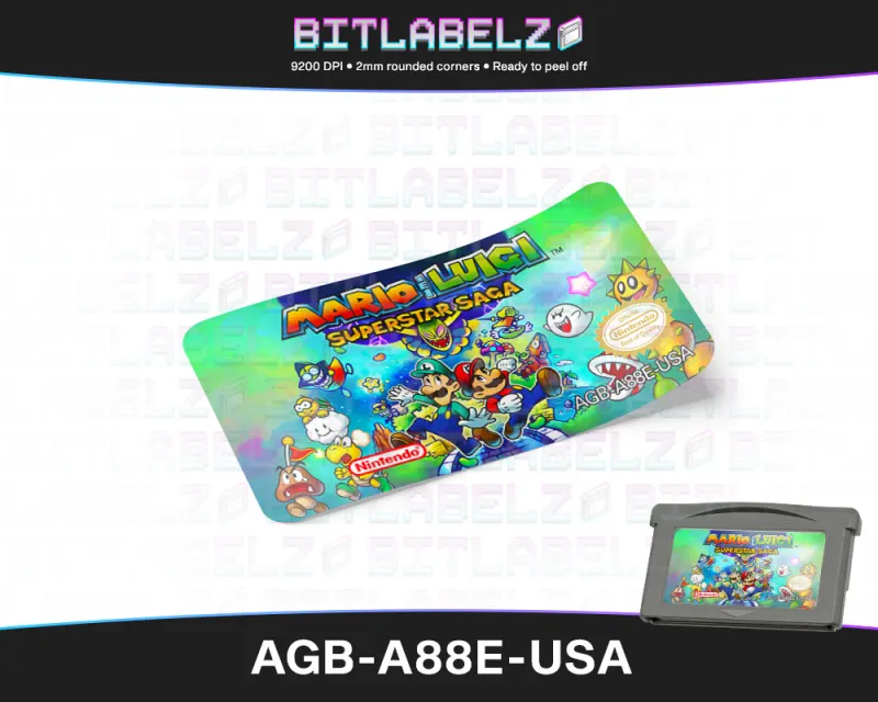 Mario & Luigi: Superstar Saga - Etiqueta Game Boy Advance custom [AGB-A88E-USA]