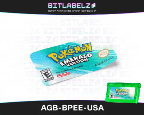 Pokemon Emerald Version - Étiquette Game Boy Advance [AGB-BPEE-USA] avec effet métallisé