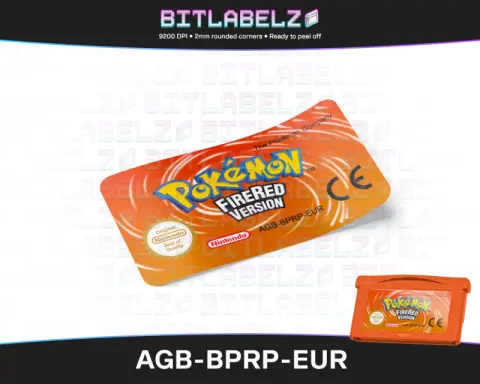 Pokemon FireRed Version - Étiquette Game Boy Advance [AGB-BPRP-EUR] avec effet métallisé
