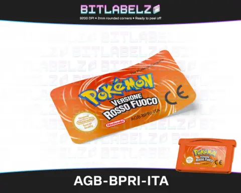 Pokemon Versione Rosso Fuoco - Etichetta Game Boy Advance [AGB-BPRI-ITA] con effetto metallizzato