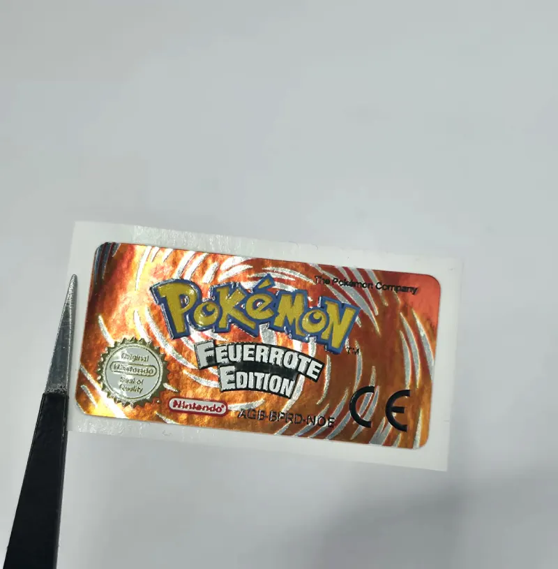 Pokemon Feuerrote Edition - Étiquette Game Boy Advance [AGB-BPRD-NOE] avec effet métallisé
