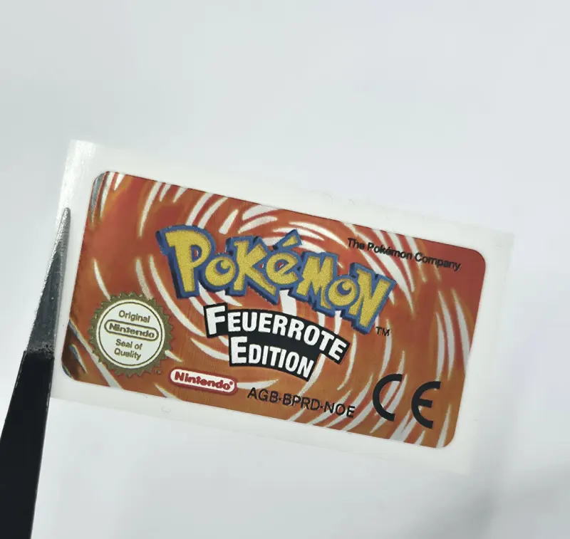 Pokemon Feuerrote Edition - Étiquette Game Boy Advance [AGB-BPRD-NOE] avec effet métallisé