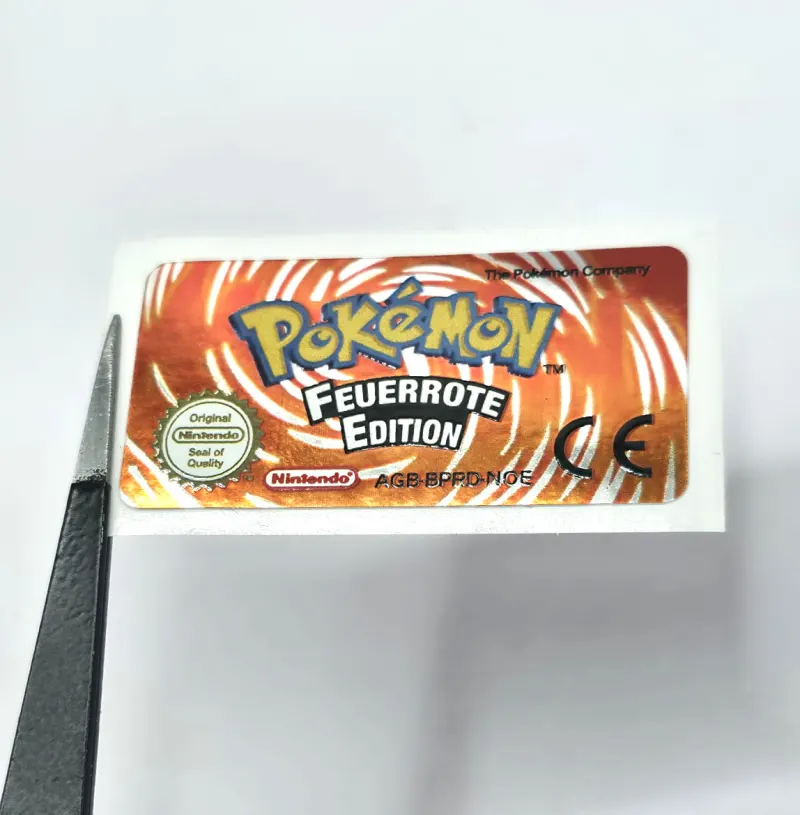 Pokemon Feuerrote Edition - Étiquette Game Boy Advance [AGB-BPRD-NOE] avec effet métallisé