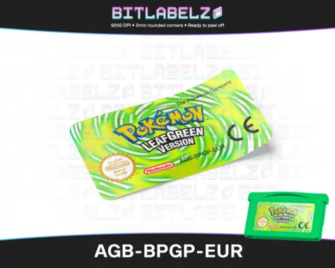 Pokemon LeafGreen Version - Étiquette Game Boy Advance [AGB-BPGP-EUR] avec effet métallisé