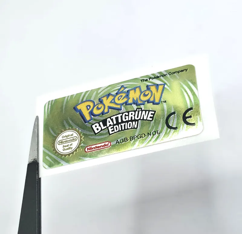 Pokemon Blattgüne Edition - Étiquette Game Boy Advance [AGB-BPGD-NOE] avec effet métallisé
