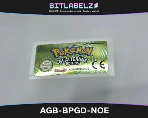 Pokemon Blattgüne Edition - Game Boy Advance Label [AGB-BPGD-NOE] mit Metallic Effekt