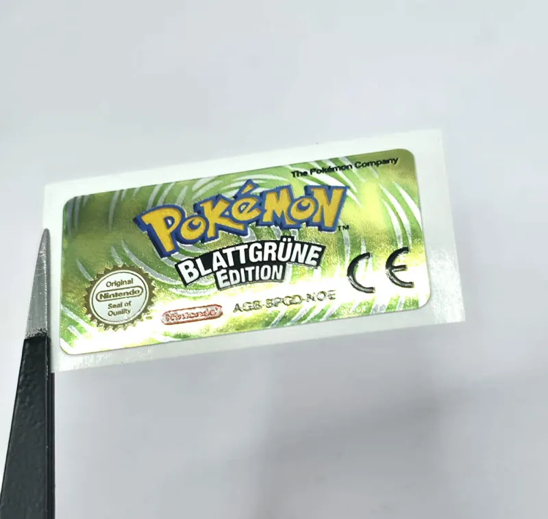 Pokemon Blattgüne Edition - Étiquette Game Boy Advance [AGB-BPGD-NOE] avec effet métallisé