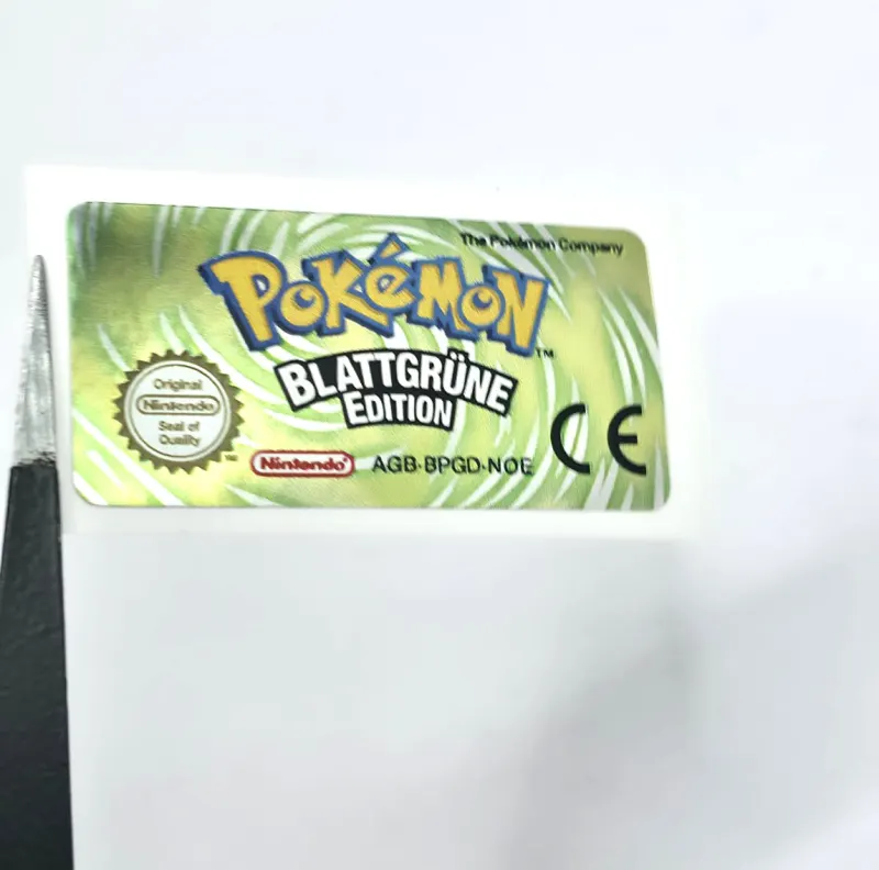Pokemon Blattgüne Edition - Étiquette Game Boy Advance [AGB-BPGD-NOE] avec effet métallisé