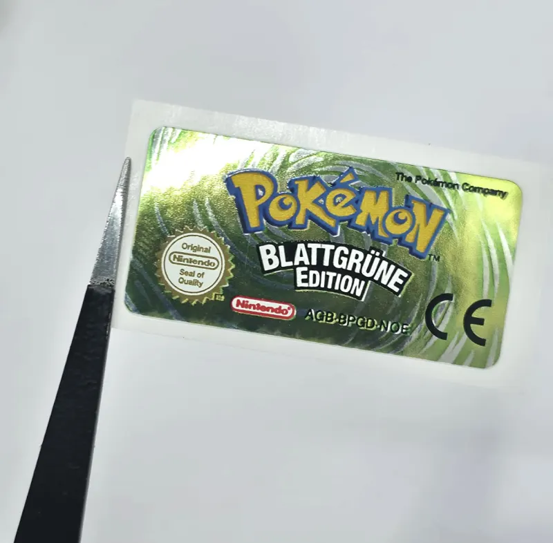 Pokemon Blattgüne Edition - Étiquette Game Boy Advance [AGB-BPGD-NOE] avec effet métallisé