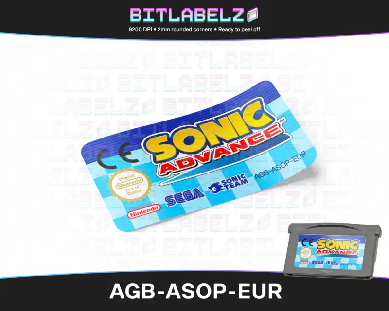 Sonic Advance - Etichetta Game Boy Advance [AGB-ASOP-EUR]