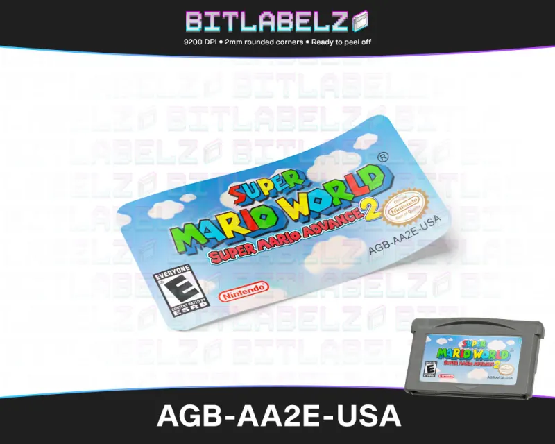Super Mario World: Super Mario Advance 2 - Etichetta Game Boy Advance [AGB-AA2E-USA]