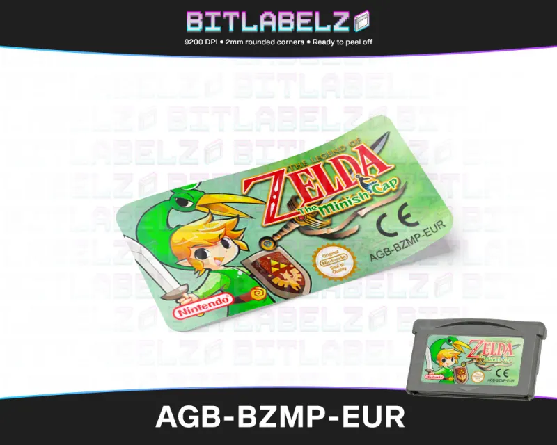 The Legend of Zelda: The Minish Cap - Etichetta Game Boy Advance custom [AGB-BZMP-EUR]