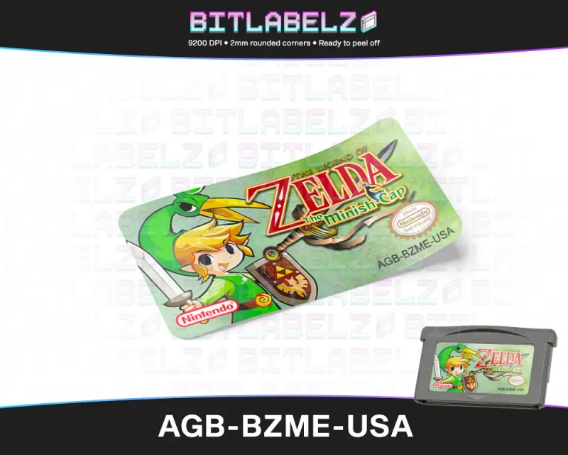 The Legend of Zelda: The Minish Cap - Etiqueta Game Boy Advance custom [AGB-BZME-USA]