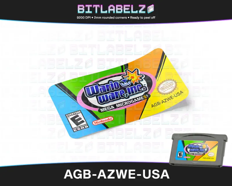 WarioWare, Inc.: Mega Microgames! - Etichetta Game Boy Advance [AGB-AZWE-USA]