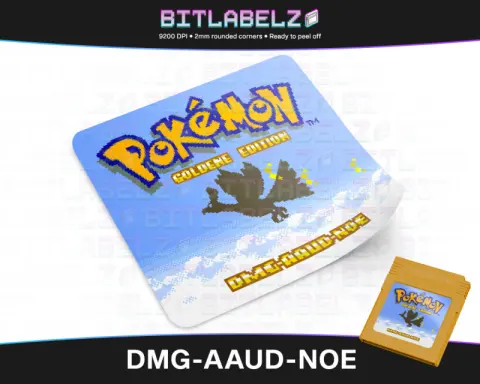 Pokemon Goldene Edition - Etichetta Game Boy Color pixel art [DMG-AAUD-NOE]