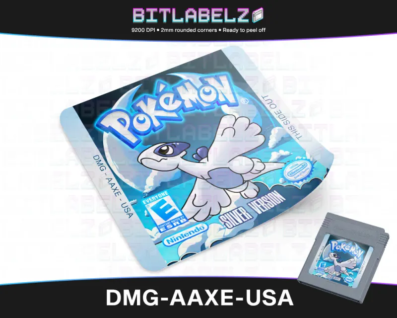 Pokemon Silver Version - Etichetta Game Boy Color custom [DMG-AAXE-USA]
