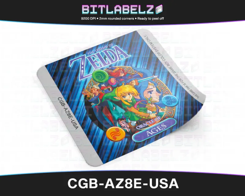 The Legend of Zelda: Oracle of Ages - Étiquette Game Boy Color custom [CGB-AZ8E-USA]
