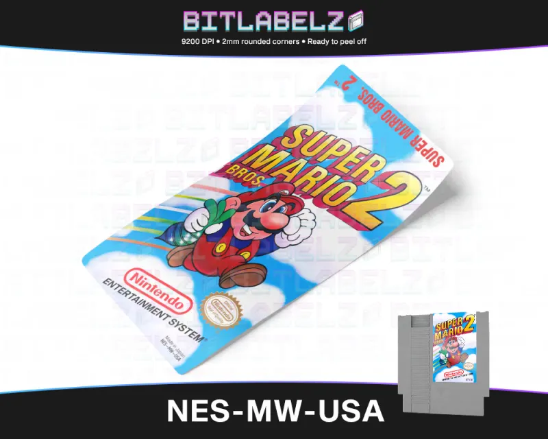 Super Mario Bros. 2 - Etichetta Nintendo NES [NES-MW-USA]