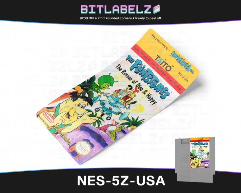 The Flintstones: The Rescue of Dino & Hoppy - Etiqueta Nintendo NES [NES-5Z-USA]