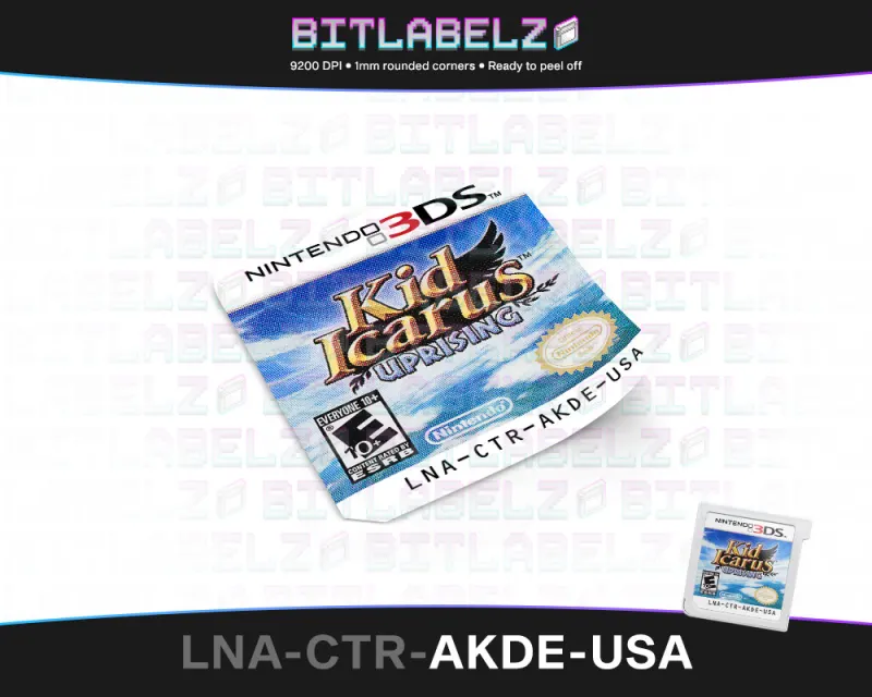 Kid Icarus: Uprising - Etichetta Nintendo 3DS [LNA-CTR-AKDE-USA]