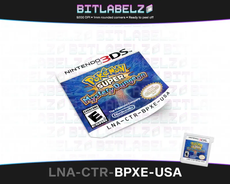 Pokemon Super Mystery Dungeon - Etichetta Nintendo 3DS [LNA-CTR-BPXE-USA]