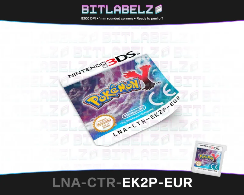 Pokemon Y - Etichetta Nintendo 3DS [LNA-CTR-EK2P-EUR]
