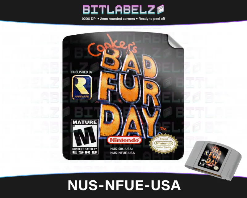 Conker's Bad Fur Day - Etiqueta Nintendo 64 [NUS-NFUE-USA]