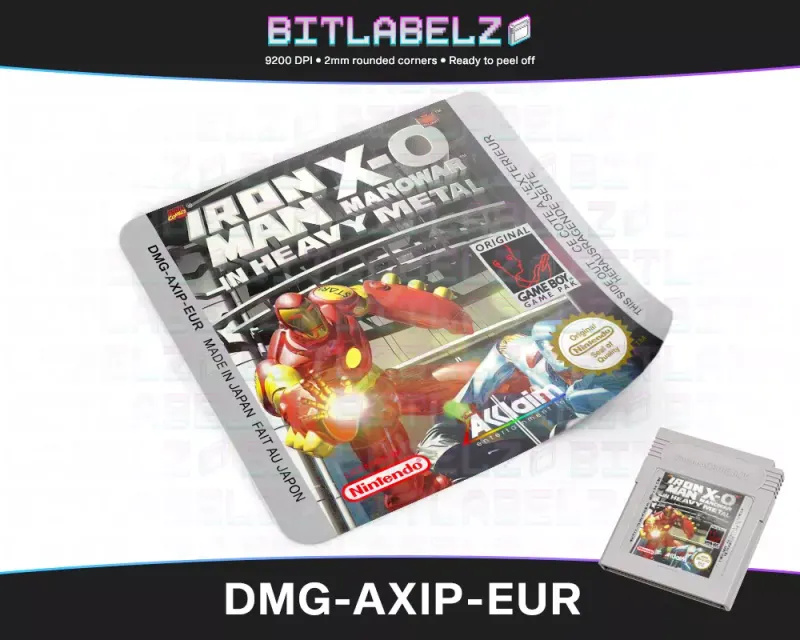Iron Man and X-O Manowar in Heavy Metal - Etiqueta Game Boy [DMG-AXIP-EUR]