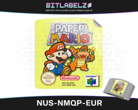 Paper Mario - Étiquette Nintendo 64 [NUS-NMQP-EUR]