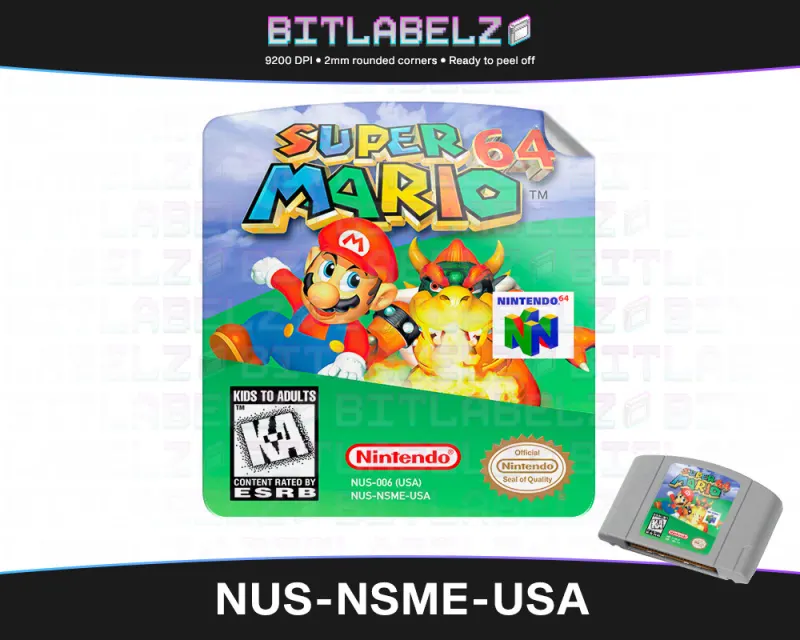 Super Mario 64 - Etichetta Nintendo 64 [NUS-NSME-USA]