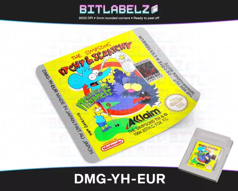 Itchy & Scratchy in Miniature Golf Madness - Etichetta Game Boy [DMG-YH-EUR]