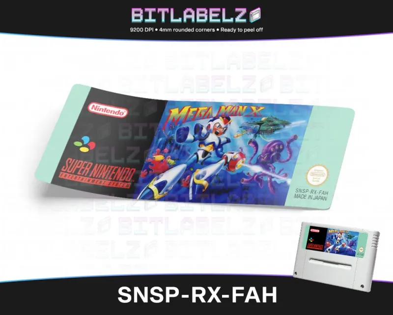 Mega Man X - Etichetta Super Nintendo PAL [SNSP-RX-FAH]