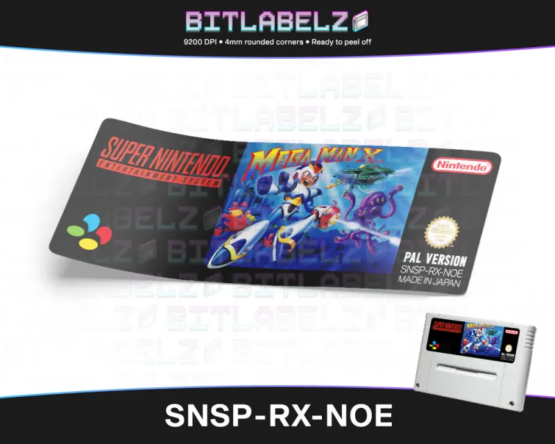 Mega Man X - Etichetta Super Nintendo PAL [SNSP-RX-NOE]