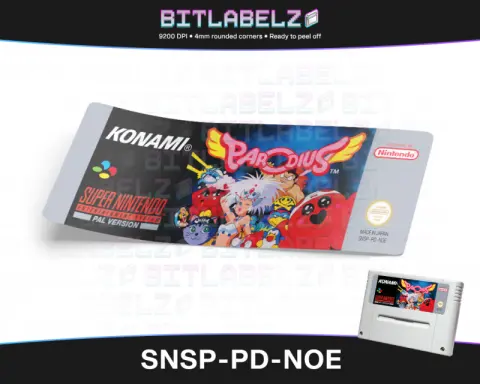 Parodius - Étiquette Super Nintendo PAL [SNSP-PD-NOE]
