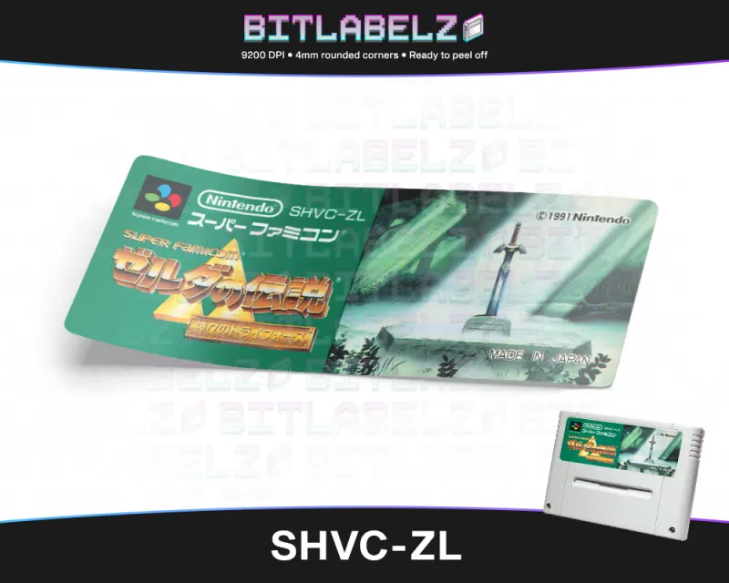 Zelda no Densetsu : Kamigami no Triforce - Etiqueta Super Nintendo PAL [SHVC-ZL]