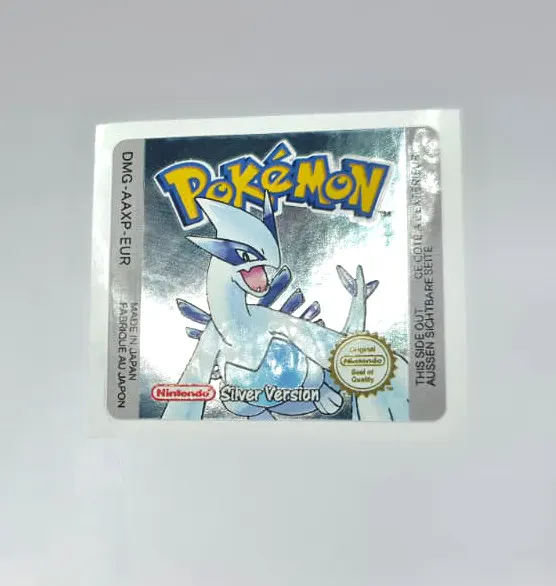 Pokemon Silver Version - Etichetta Game Boy Color [DMG-AAXP-EUR] con effetto argento