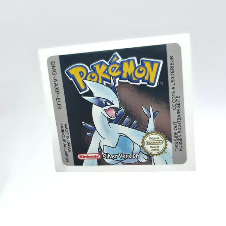 Pokemon Silver Version - Etichetta Game Boy Color [DMG-AAXP-EUR] con effetto argento