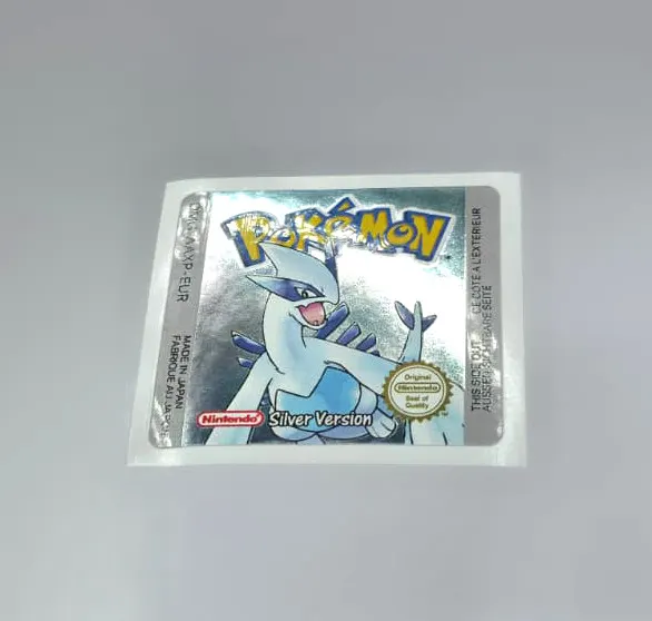 Pokemon Silver Version - Etichetta Game Boy Color [DMG-AAXP-EUR] con effetto argento