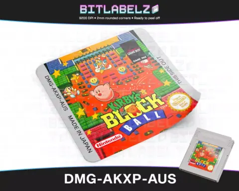 Kirby's Block Ball - Etichetta Game Boy [DMG-AKXP-AUS]