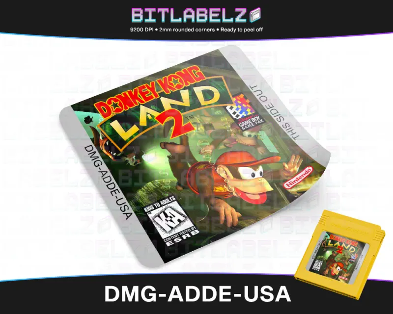 Donkey Kong Land II - Etichetta Game Boy [DMG-ADDE-USA]
